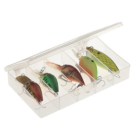 PLANO Plano StowAway 5 Fixed Compartment Box, 6-1/2L x 3-3/4W x 1-1/8H, Clear 344985